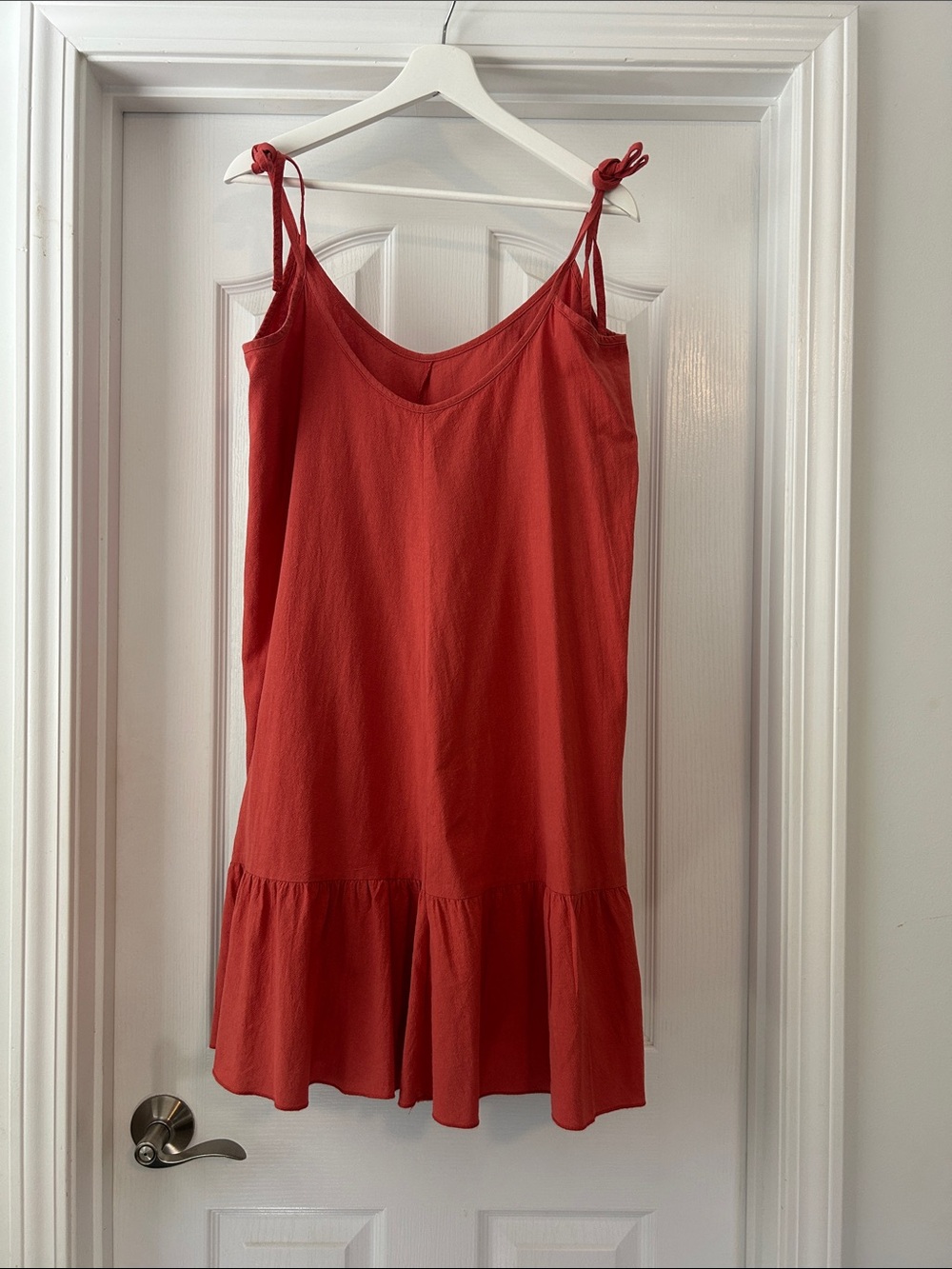 Tie-Shoulder coral Dress